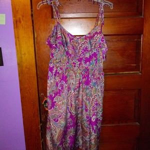 Purple Paisley Print Dress